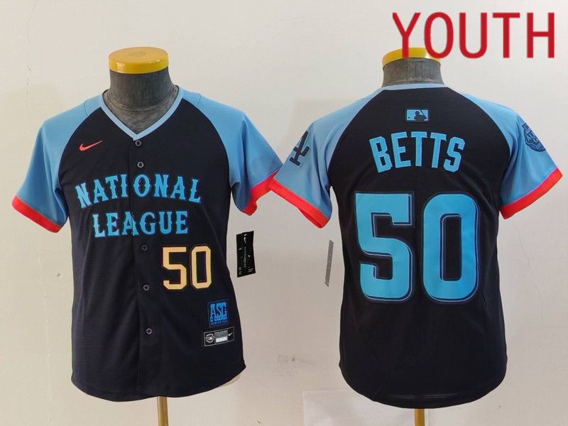 Youth Los Angeles Dodgers #50 Betts Blue All star 2024 Nike MLB Jersey style 8151->women mlb jersey->Women Jersey